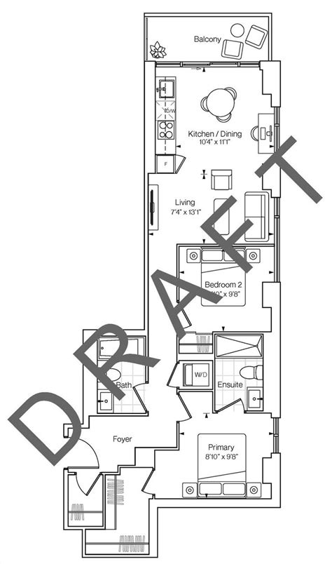 Cliffside Condos By Lch Developments 2b B Floorplan 2 Bed And 2 Bath