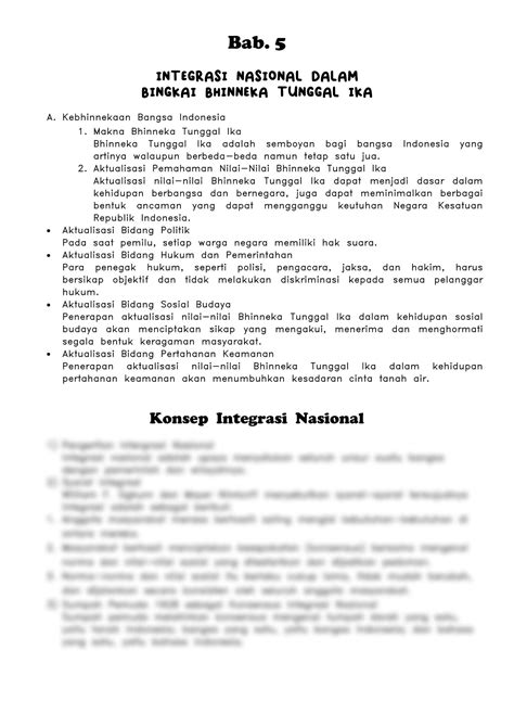 Solution Catatan Pkn Materi Integrasi Nasional Dalam Bingkai Bhinneka