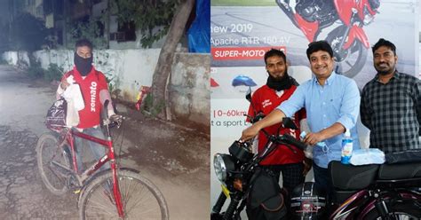 Zomato Delivery Guy In Hyderabad Gifted Bike