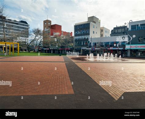 Water fountains in Garden Place Hamilton City New Zealand Stock Photo ...