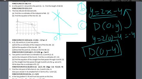 Igcse Math 0580 Topic 3650 Coordinate Geometry Youtube