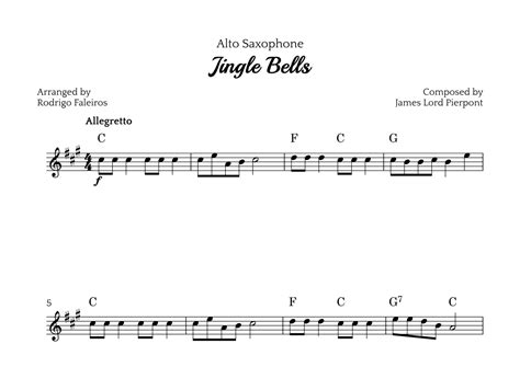 Jingle Bells Arr Rodrigo Faleiros Sheet Music James Lord Pierpont