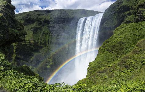 Wallpaper rocks, rainbow, Iceland, Iceland, Skogafoss, skogafoss ...