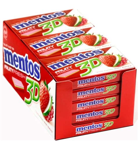 Mentos Fruity Fresh Aardbei Kauwgom Pakjes Bol