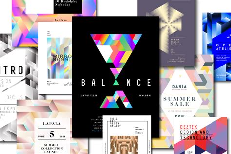 10 Geometric Poster Templates ~ Flyer Templates ~ Creative Market