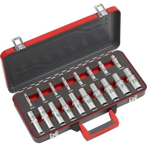 MEISTER Coffret à douilles longues 1 4 1 2 18 pièces Cdiscount