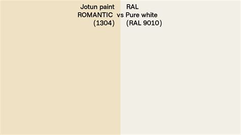 Jotun Paint Romantic 1304 Vs Ral Pure White Ral 9010 Side By Side