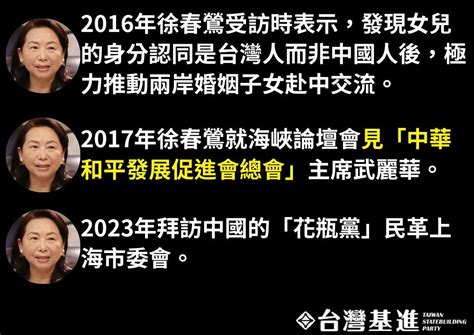 傳民眾黨列中配徐春鶯進不分區 爆長期與中共統戰單位交流