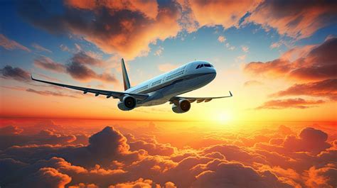 Commercial Airplane Jetliner Flying Above Dramatic Clouds In Beautiful