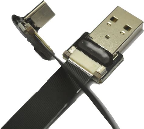 Short Ffc Type C Usb Fpv Flat Slim Thin Ribbon Fpc Cable Usb Type C 90 Degree Angled To Standard