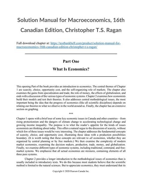 Solution Manual For Macroeconomics 16th Canadian Edition Christopher T