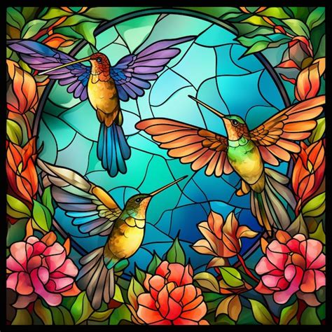 Premium Ai Image There Are Two Hummingbirds Flying In Front Of A