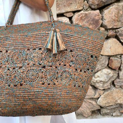 Sac Panier Crochet Raphia Harena Le Cannes