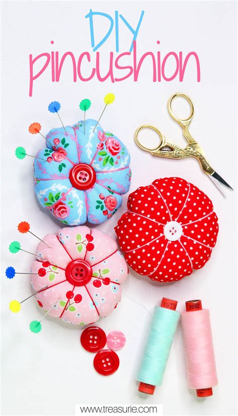 Diy Pin Cushion Cute Pincushion Tutorial Treasurie Diy Pin