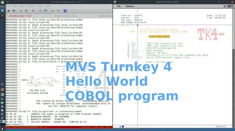 Mvs Tk V4 Cobol Hello World Program Youtube