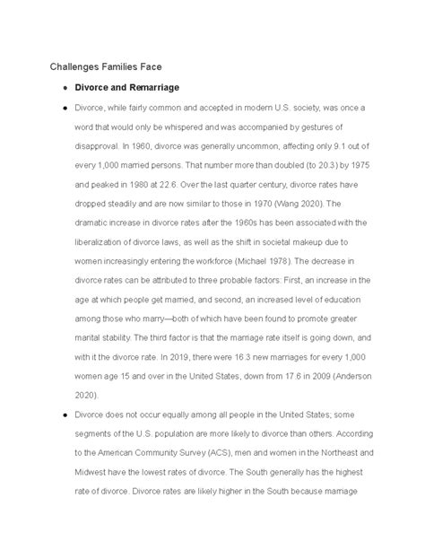 SOCI- Challenges Families Face - Challenges Families Face Divorce and