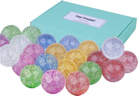 Jatidne 24 Pezzi Palline Rimbalzanti Per Bambini Glitter 30mm Diametro