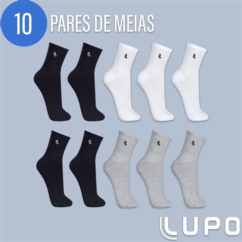 Kit Pares Meia Lupo Cano M Dio Masculina Atacado Original Frete Gr Tis