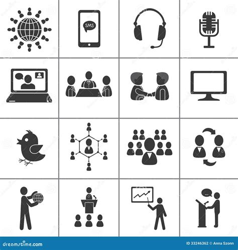 Set Of Communication Icons Stock Vector Illustration Of Concept