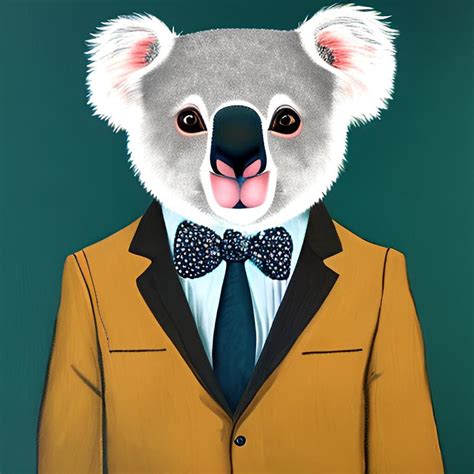 Hipster animals in clothes koala Digital Art by Licensed art - Fine Art ...