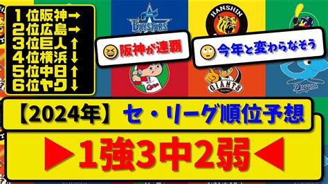 【順位予想】プロ野球セ・リーグ 2024年の順位予想 12月16日 1強3中2弱 【2ch・5ch】野球反応まとめ【反応集】【なんj】 Youtube