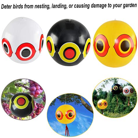 1pcs Yellow White Black Inflatable Terror Eye Balloon Bird Repeller