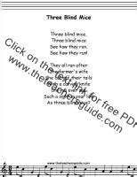 Three Blind Mice Lyrics, Printout, MIDI, and Video