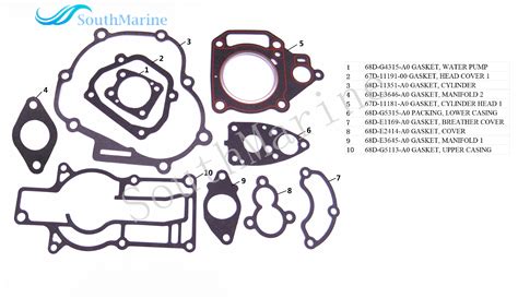 Au Enbordmotor Komplette Power Kopf Dichtung Dicht Grandado