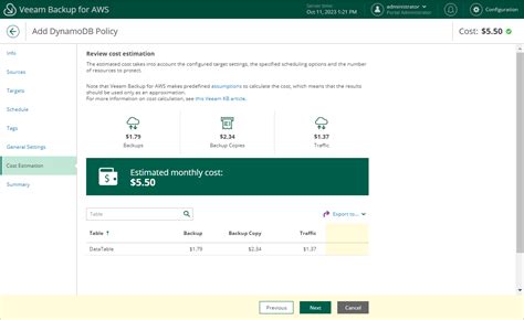 Step Review Estimated Cost Veeam Backup For Aws Guide