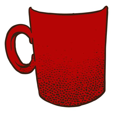 Red Coffee Mug Textured PNG SVG Design For T Shirts