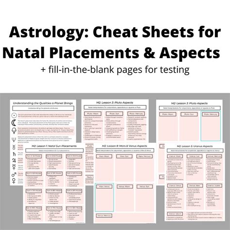 Astrology Cheat Sheets Understanding Natal Placements And Etsy