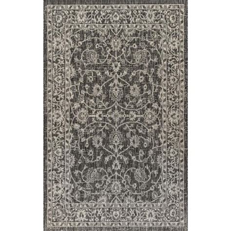 Jonathan Y Palazzo Vine And Border Textured Weave Blackgray 8 Ft X 10