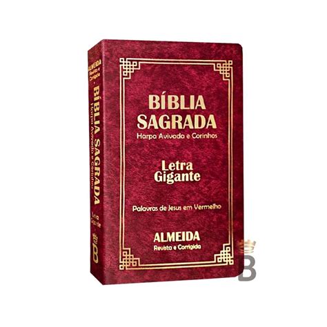 Biblia Sagrada Letra Gigante Luxo Popular Vinho Harpa RC