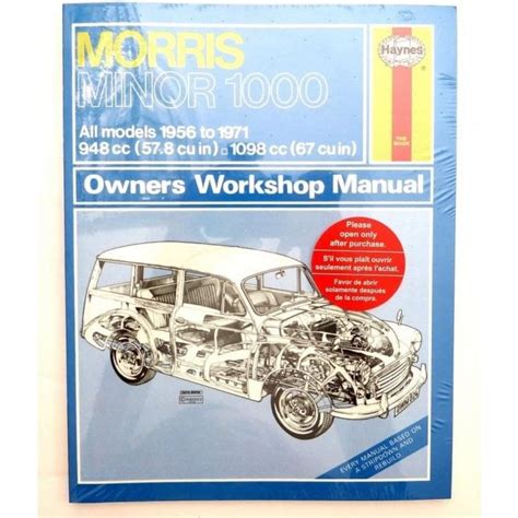 Haynes Owners Workshop Manual From Esm Morris Minors Uk