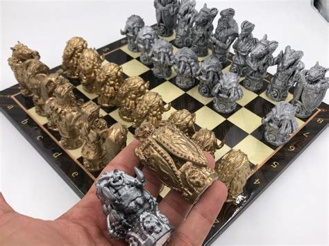 Dragon Chess Set W Dragon Pieces With Board Handmade 3D Etsy