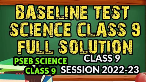 Solution Of Baseline Test Class 9 Science PSEB Class 9 Science YouTube