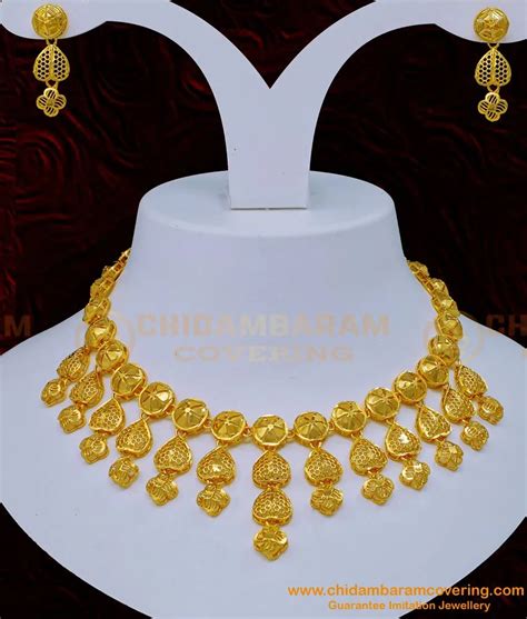 Gold Necklace Designs With Earrings Imitation Jewellery