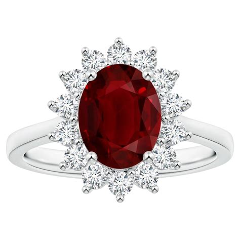 Customizable ANGARA Princess Diana Inspired GIA Certified Ruby Halo