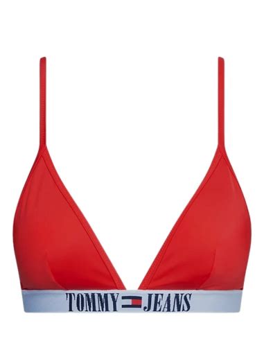 Haut De Bikini Triangle Tommy Jeans Rouge Pallas Cuir