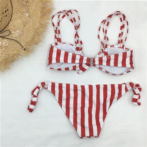 Fashion Sexy Striped Bikini Swimsuit On Luulla