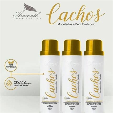 Kit Cachos Aramath Shampoo Condicionador Ativador Organiza O Crespos