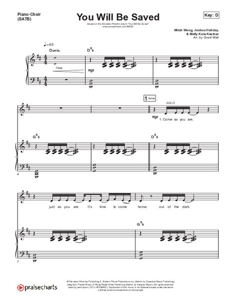 You Will Be Saved Sheet Music Pdf Elevation Rhythm Praisecharts