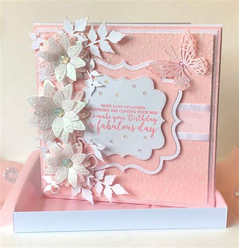 Luxury Handmade Pink Boxed Birthday Card Etsy Uk Chloes Creative Cards Luxury Birthday