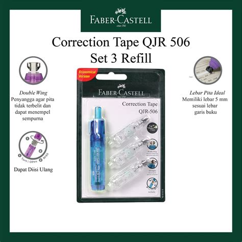 Jual Correction Tape Faber Castell Qjr Tipe Barrel Gratis Refill