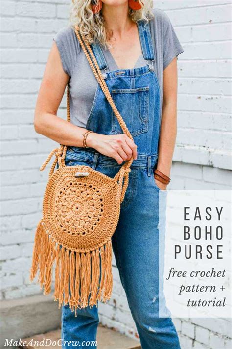 Easy Crochet Boho Circle Purse Pattern Free Pattern Video Tutorial Boho Bag Pattern