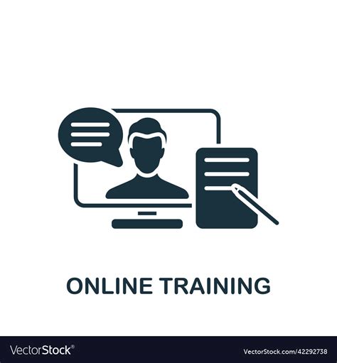 Online Training Icon Monochrome Simple Business Vector Image