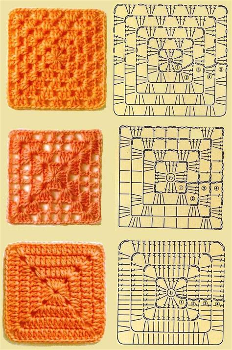 MES FAVORIS TRICOT CROCHET 50 grilles de carrés au crochet Quadrados