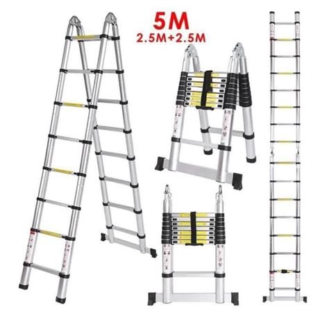 Échelle Télescopique Pliante 5M 2 5M 2 5M Échelle Escabeau