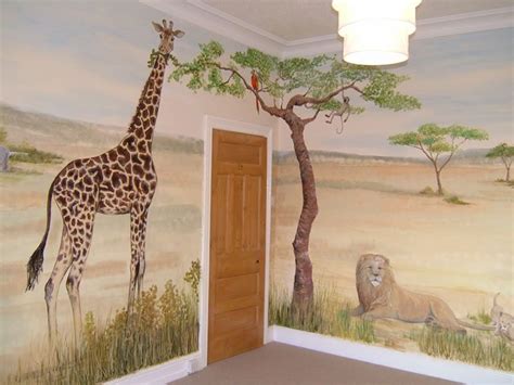 Safari Murals For Kids Rooms / Jungle Theme Wallpaper for Kids ...