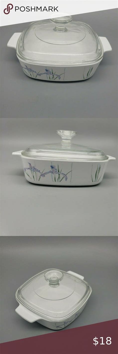 Corning Ware Shadow Iris A 1 B Casserole Dish 1 Liter W Pyrex Lid A 7 C